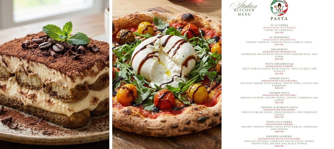 Mamma's pizza & pasta Menu