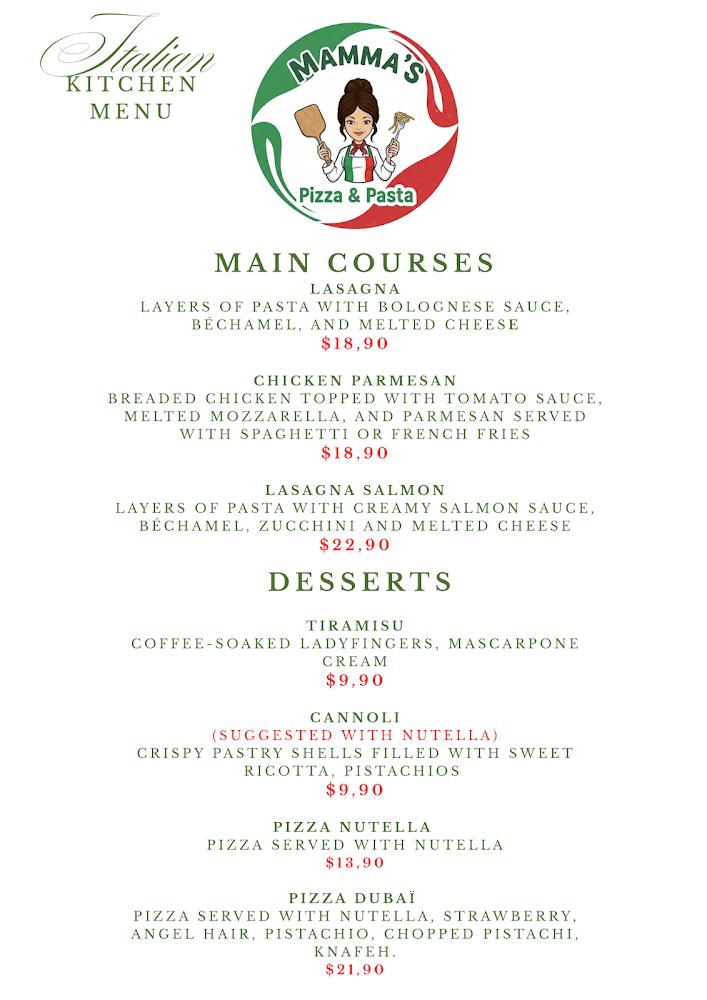Mamma's pizza & pasta Menu image 2